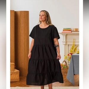 Tradlands Chalet tiered dress, black - L